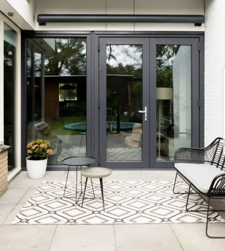 Hurricane Impact Thermal Break Aluminum Double Doors Tempered Glass Low E Glass Swing Door Exterior Front French Casement Doors