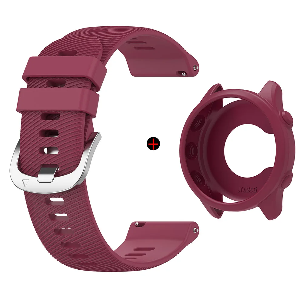 Versatile Soft Silicone 2-in-1 Watchband and Case Set - Single Color Wristband Replacement