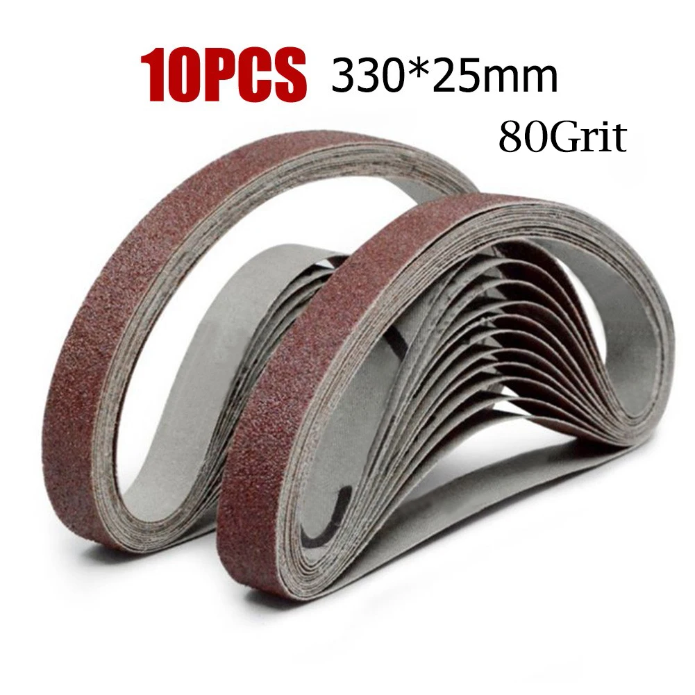 

10pcs 25*330mm Sanding Belt 40-1000Grit Grinding And Polishing For Angle Grinder Light Industry Leather, Wood Building Materials