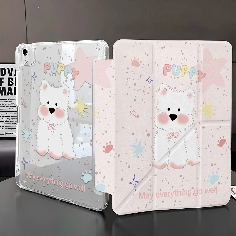 Cartoon Animals Clear Back Tablet Cover with Enhanced Protection
