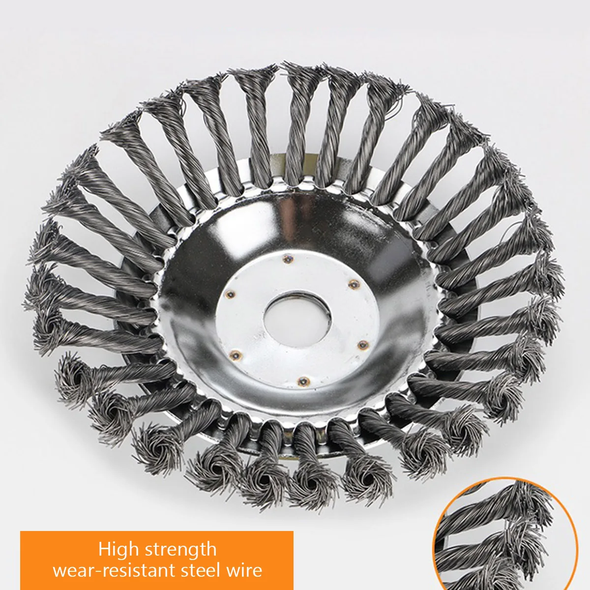 Grass Trimmer Head Grass Trimmer Aluminum Trimmer Head 6/8 Inch Weed Brush Cutter Head Lawn Mower Universal Grass Trimmer Head Steel Wire Wheel Brush Garden Trimmer