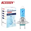 ALKOREY 2 Pcs H7 Px26d 12V 55W Blue Glass Car Fog Headlight Bulbs Super White 5000K Auto Halogen Lamps 2