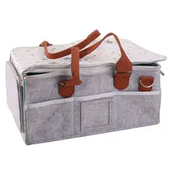 Versatile Foldable Mommy Tote Bag - Large Capacity, Non - Woven Fabric, Portable Storage Solution (Grey)