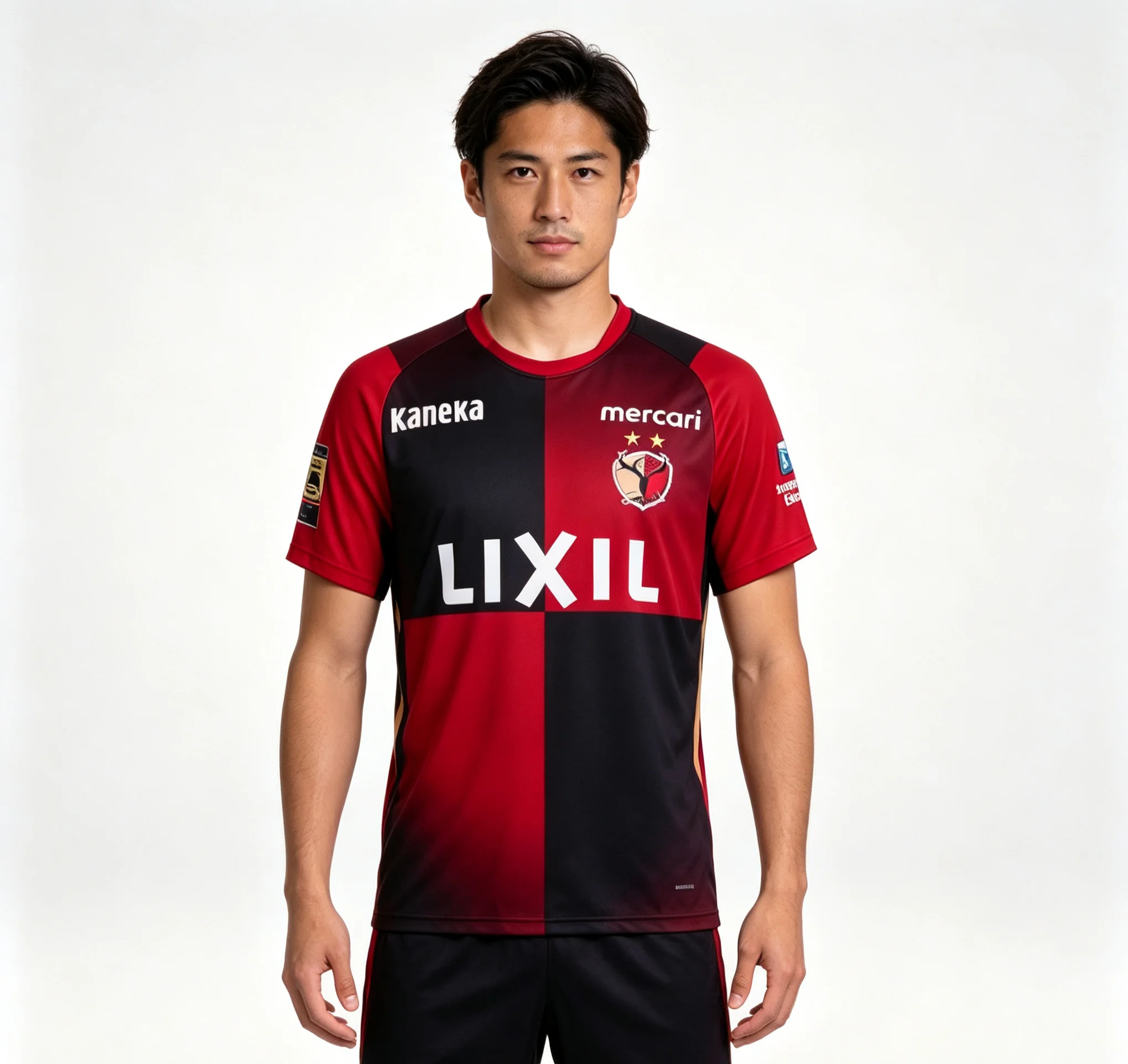 26-27 Atmungsaktives 3D-Druck Erwachsenen-Fußballtrikot mit Kashima-Antlers-Motiv für Herren und Damen, Schnelltrocknendes Sporttrikot für die Familie