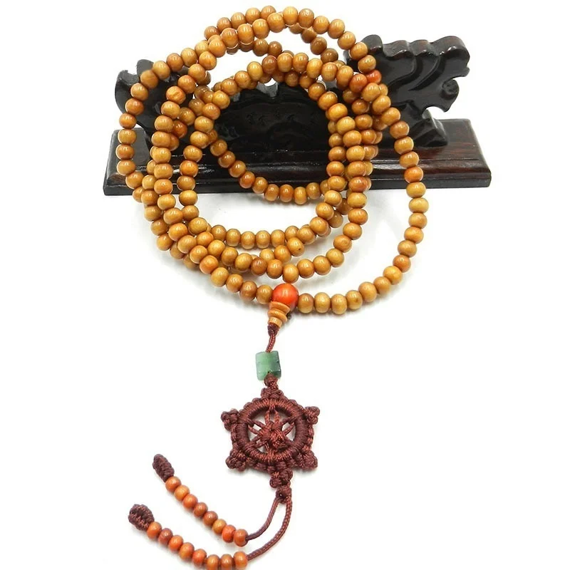 Tibetan Sandalwood Buddhist Buddha 216 Prayer Beads Mala Bracelet/Necklace 5