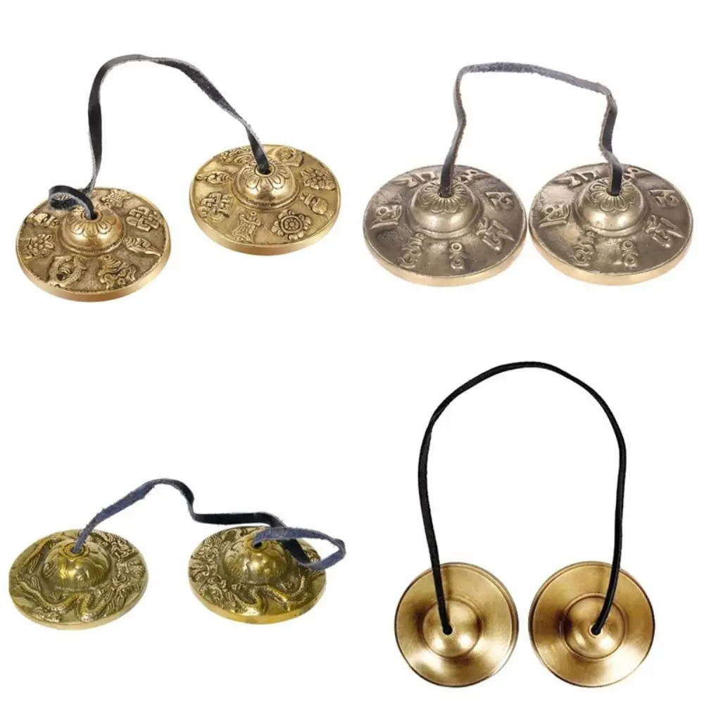 Handcrafted Tingsha Cymbal Bell Brass The Eight Auspicious Symbols Tibetan Tingsha Cymbals Spiritual Healing Mindfulness