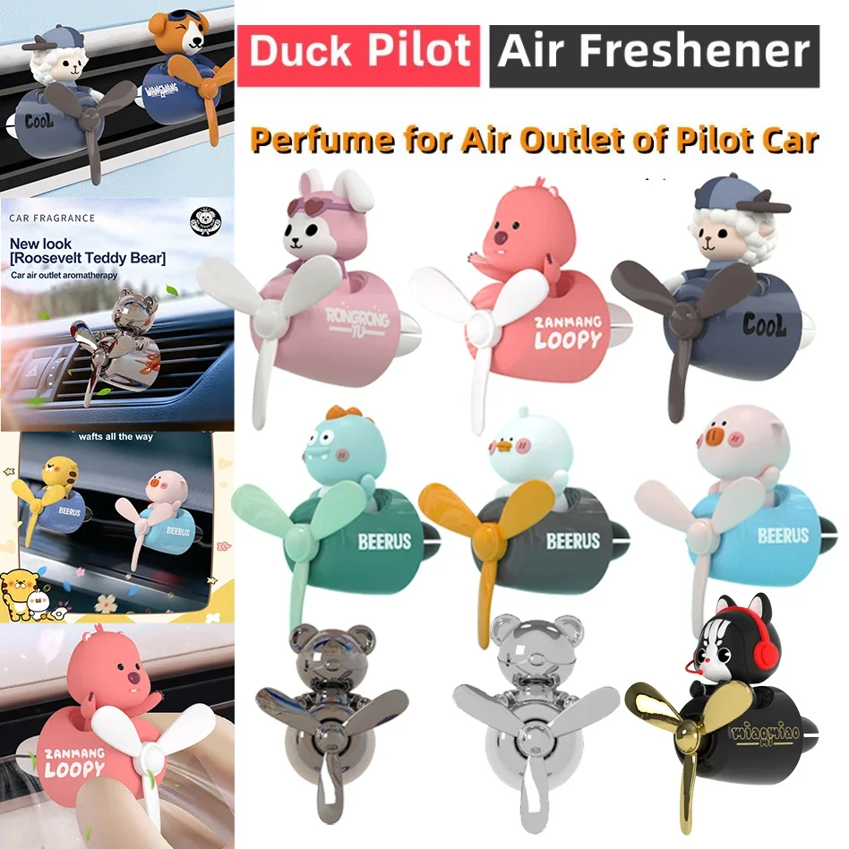 New Car Air Freshener Cat Dog Pilot Rotating Propeller Outlet Fragrance