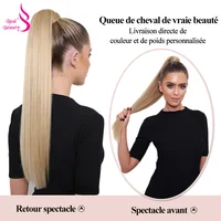 Real Beauty – queue de cheval de cheveux humains queue de cheval brésilienne 100% naturelle, queue de cheval, 60/100/120g 2