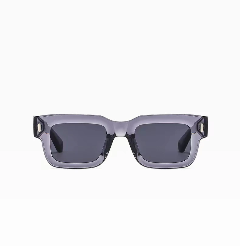 Markendesigner Quadratische Sonnenbrille für Damen und Herren Ozeanfarben-Schattierungen Sonnenbrillen für Frauen Modische Rechteckige Nieten-Sonnenbrille – Detail 4