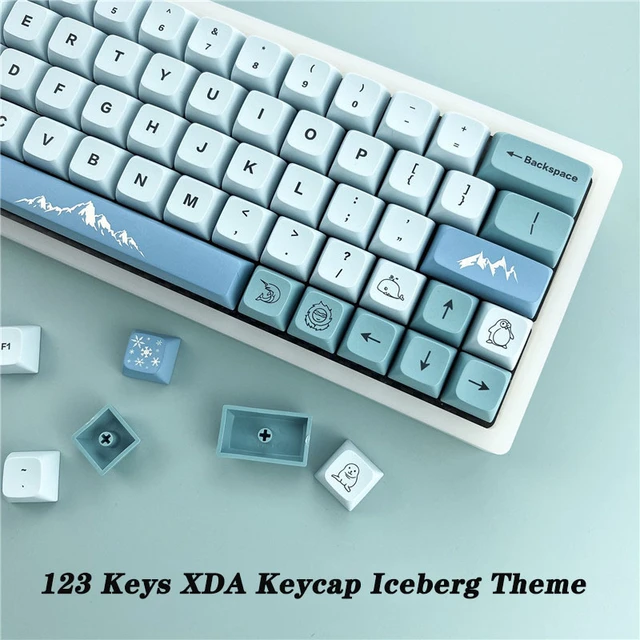 123キーxda pbtキーボードキャップ,gmk icebergテーマteclado 