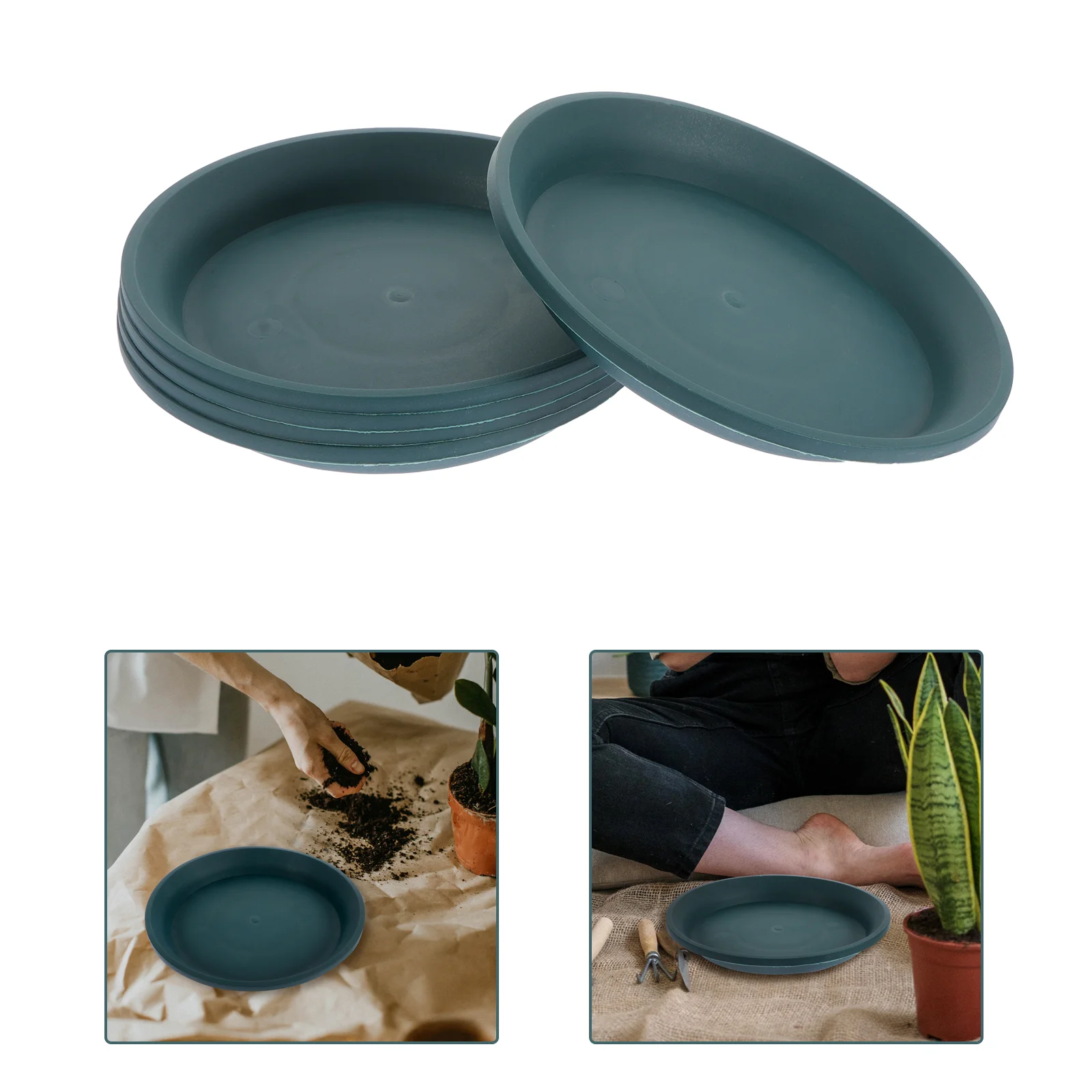 

5 Pcs Gallon Planter Tray Indoor Plants Pot Water Trays Round Bonsai Plastic Balcony Flowerpot Garden Supplies
