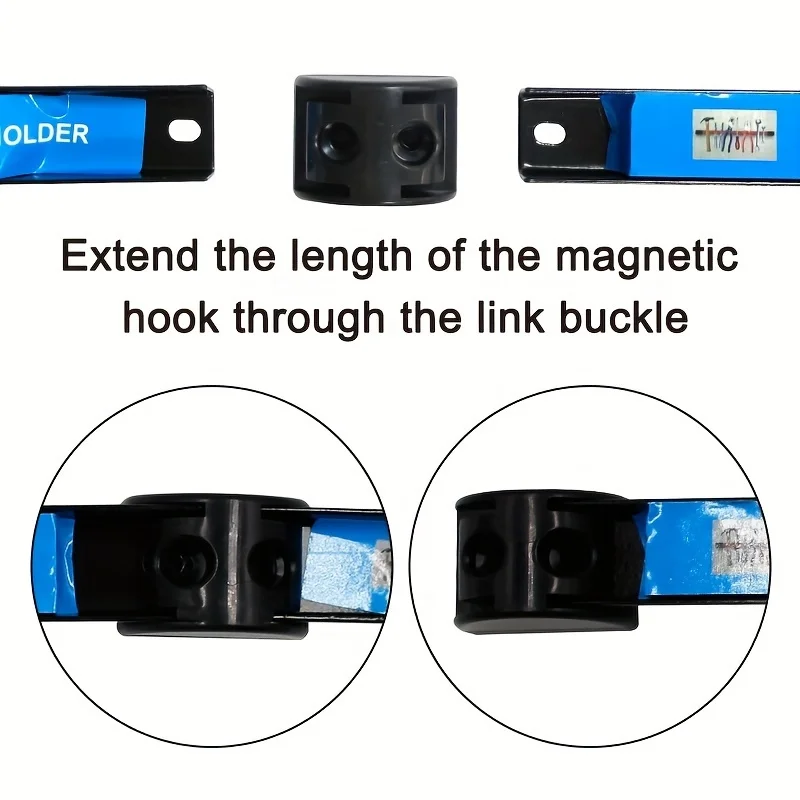 ferramentas organizadas numa barra de aço magnética