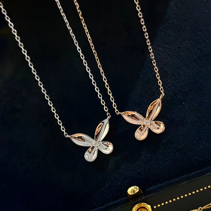 

2023 New Brand Pure 925 Sterling Silver Jewelry For Women Lucky Phantom Butterfly Necklace Party Pendant Fashion Luxury Quality