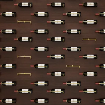 Porte bouteille mural demi cercle doré