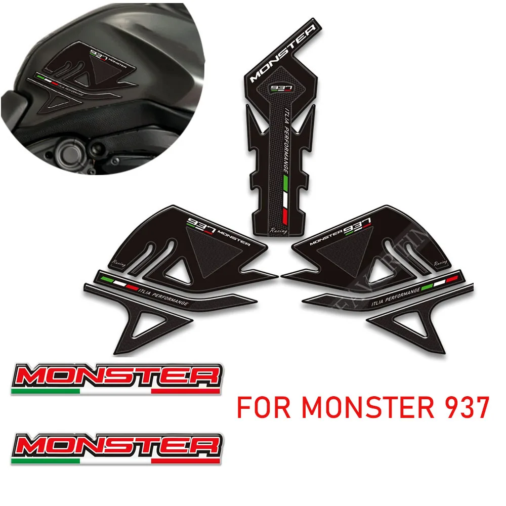 

For Ducati Monster 937 Motorcycle Stickers Decals Gas Fuel Oil Kit Knee Protection Tank Pad Grips 2021 2022