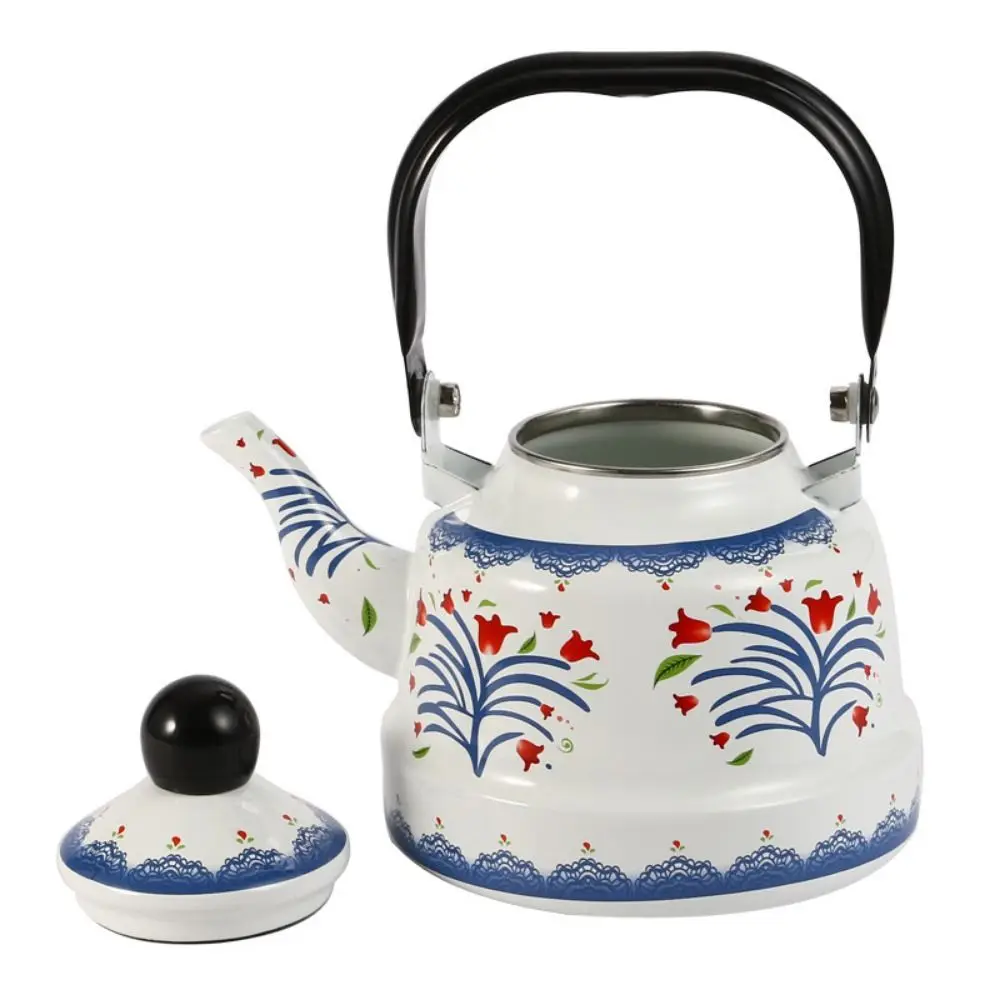 2.5l Enameled Teakettle Vintage European Color Painting Enameled Tea Kettle For Stovetop/Induction Cooke Kitchen Enamel Kettle enameled tea kettle