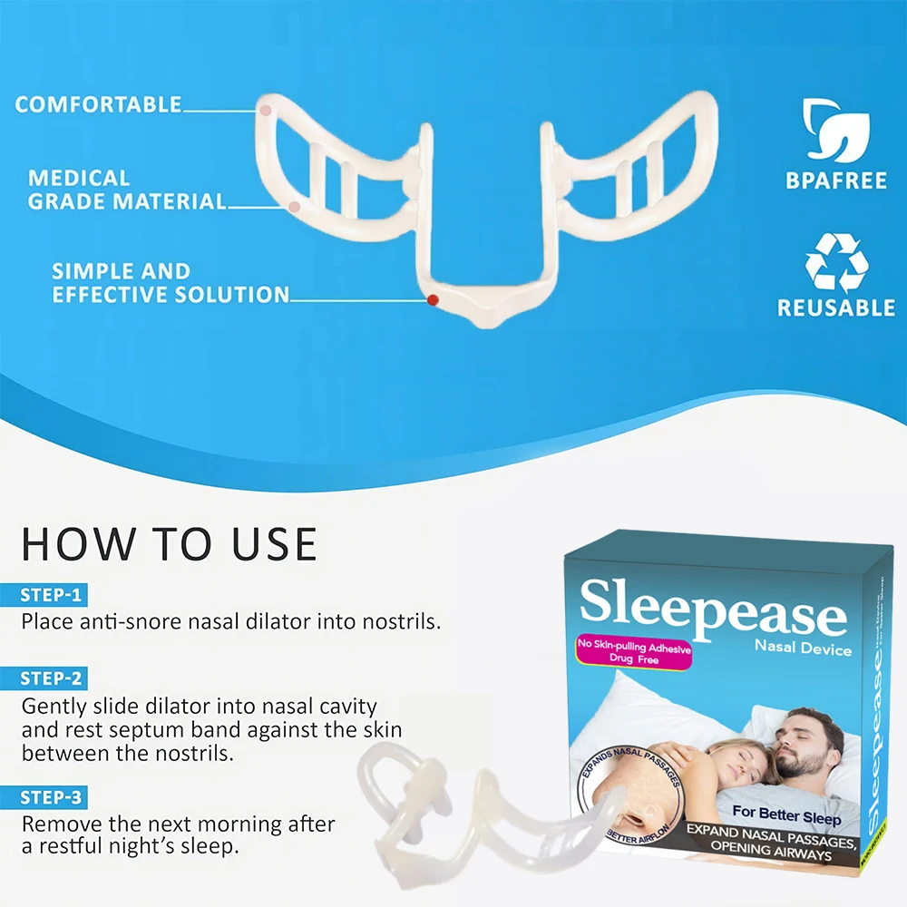 Nose Dilator Nasal Silicone Nose Clip Anti Snoring Easy Breath Preventing Snoring Help Breathe Devices Improve Sleeping