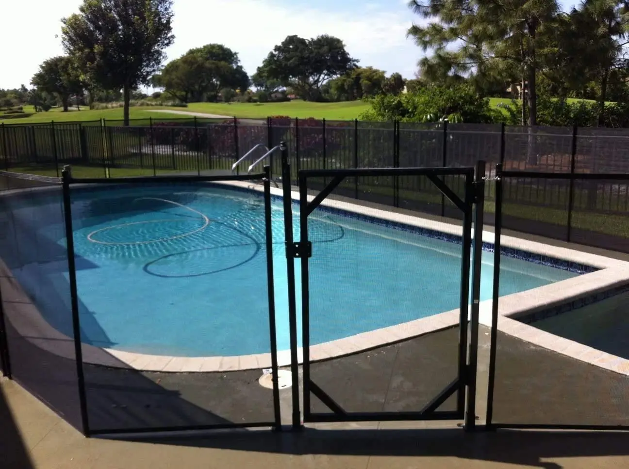 In Ground Black Self-Closing and Removeable Swimming Pool Fence Gate 3