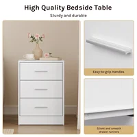 WOLTU 2 шт./компл. тумбочка прикроватная тумбочка 39x54x28 см приставной столик с 3 ящиками современный шкаф для хранения для спальни гостиной — изображение 4