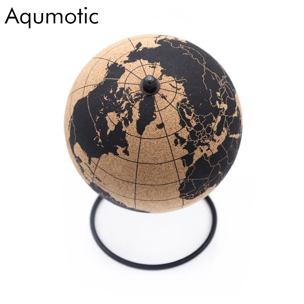 Aqumotic World Globe Con Supporto Per Adulti 1Pc Message Board Palla Di Sughero Earth Globo Terraqueo Educational Globbus Terraqueo