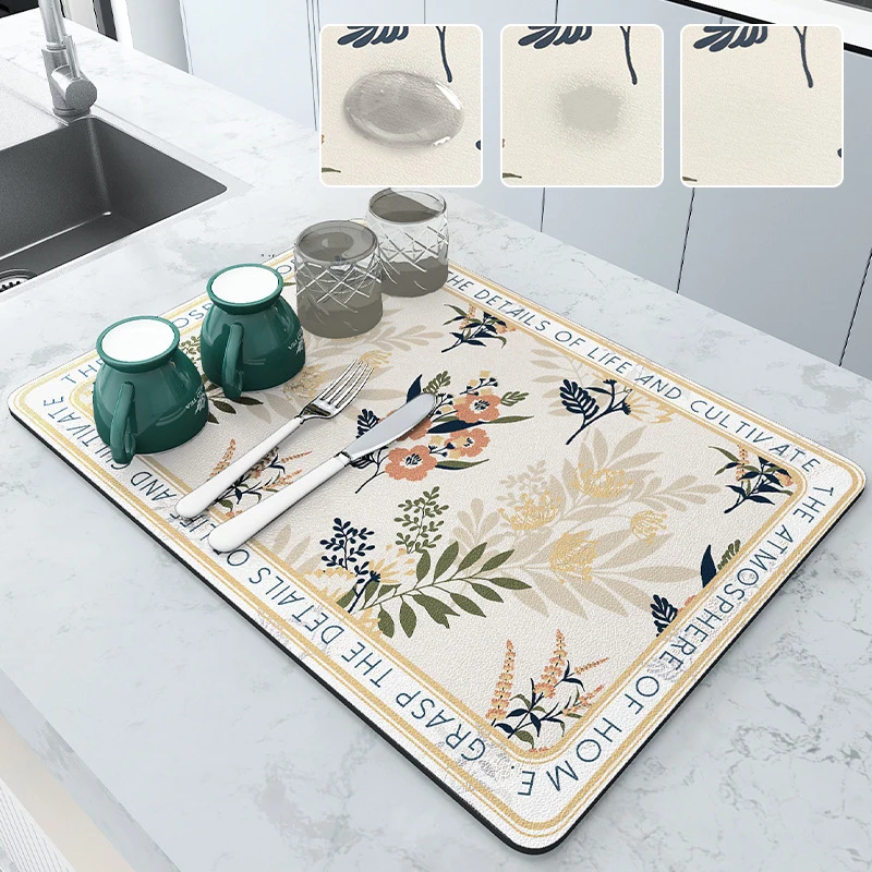 Urinal Mats  Countertop Dish Cup Drying Mat Kitchen Tableware  Draining Pad Absorbent Printed Coffee Machine Drain Mat Table Placemat  Decor Z0502 From Make04, $4.06