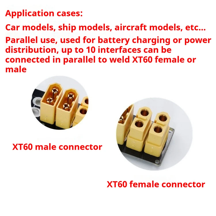 Vue d'ensemble du lot de 3 connecteurs XT60, XT30 et XT90 pour batterie RC.