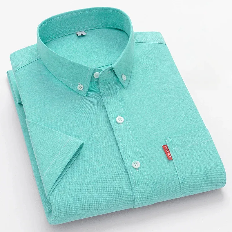 Casual Short Sleeved Shirt Short Sleeved Shirt Men's Shirt Short Sleeve Summer Casual Oxford Fabric Cotton M-5XL