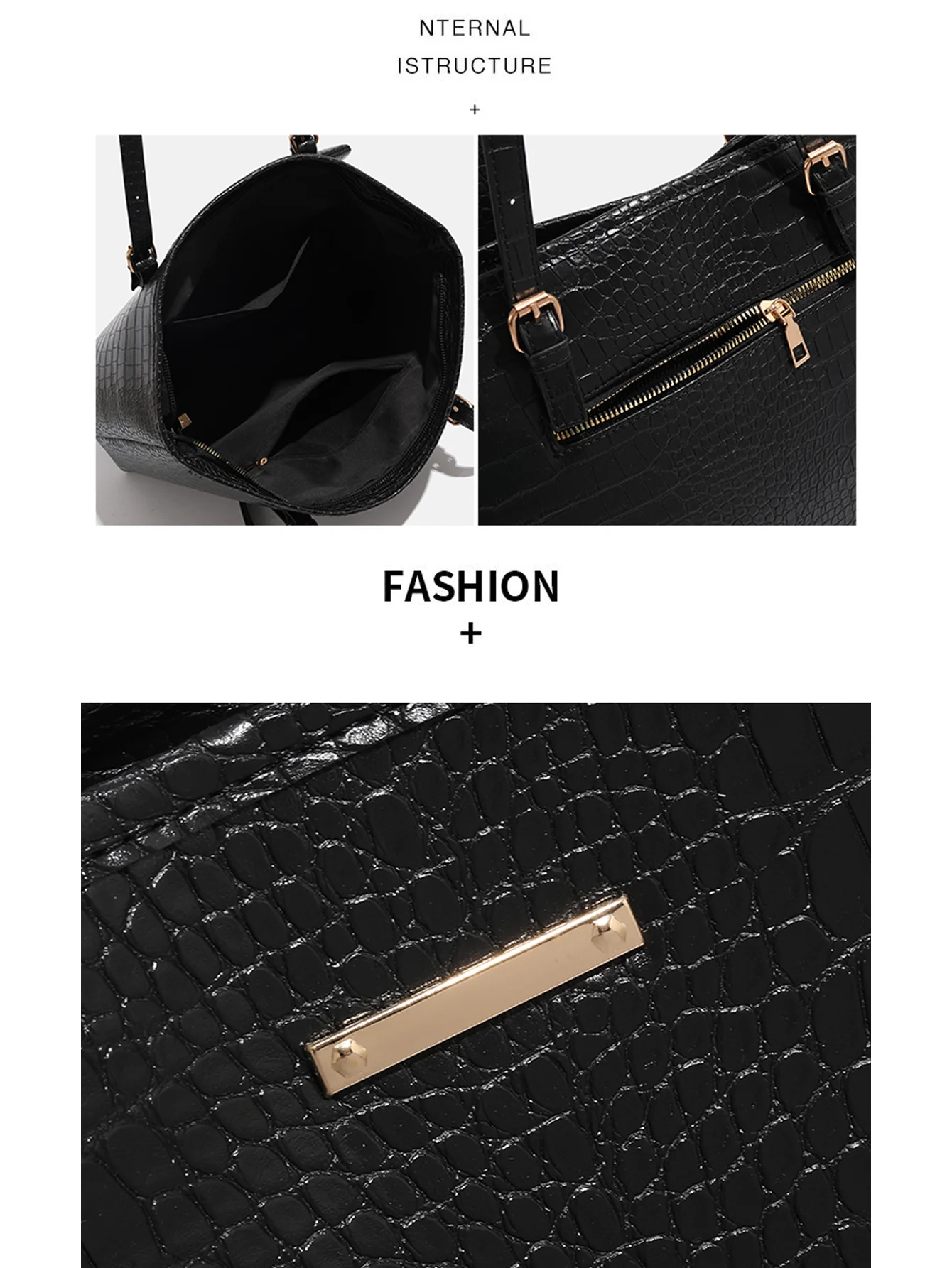 2024 Premium Handbag with Crocodile Pattern Commuting Shoulder Bag Large Capacity Tote Bag Fashion Women's Bag 3