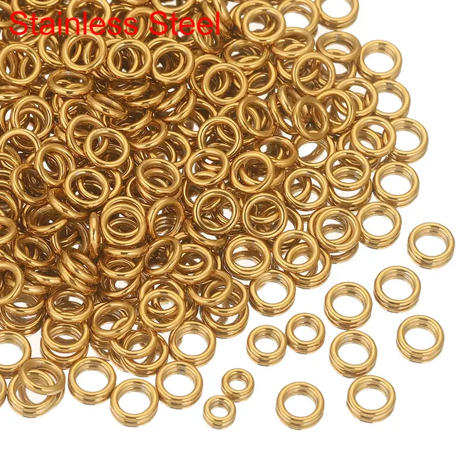 50pcs Stainless Steel Closed Jump Rings Split Ring Thick Connectors for DIY Jewelry Materials Making Supplies Accessories 50pcs Stainless Steel Closed Jump Rings Split Ring Thick Connectors for DIY Jewelry Materials Making Supplies Accessories