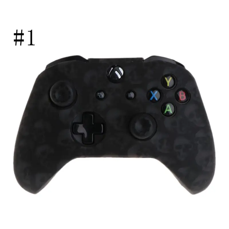 Skull Pattern Silicone Gamepad Cover+2 Joystick Caps For XBox One X S Controller пабг джостики чехол для джойстика джоки 조이스틱 