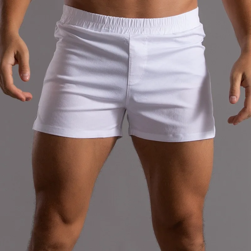 Men's Pajama Shorts Male Thin Home Sport Fitness Gym Lounge Boxer Shorts 2022 Summer New Cotton Solid Color Sleepwear Underpants