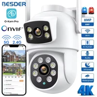 BESDER 4K 8MP Wifi Camera PTZ Outdoor Dual Screen Human Detection Dual Lenses 10MP Security Protection IP Camera Audio O-Kam Pro 1