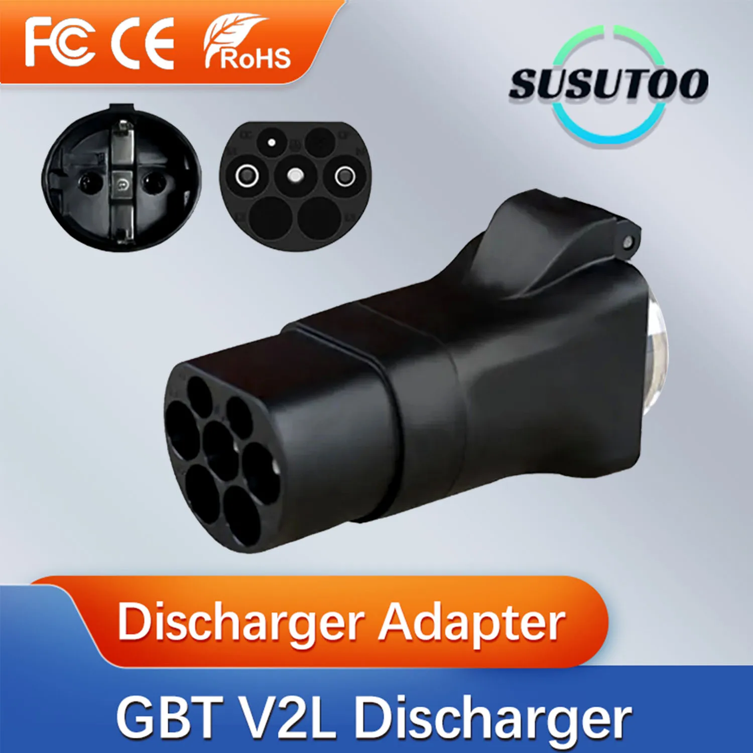 Portable EV Charger EV Charger Adapter Electric Car Side Discharge Plug EV GBT 16A Charger adapter with EU Socket Outdoor Power Station( need car supports V2L)