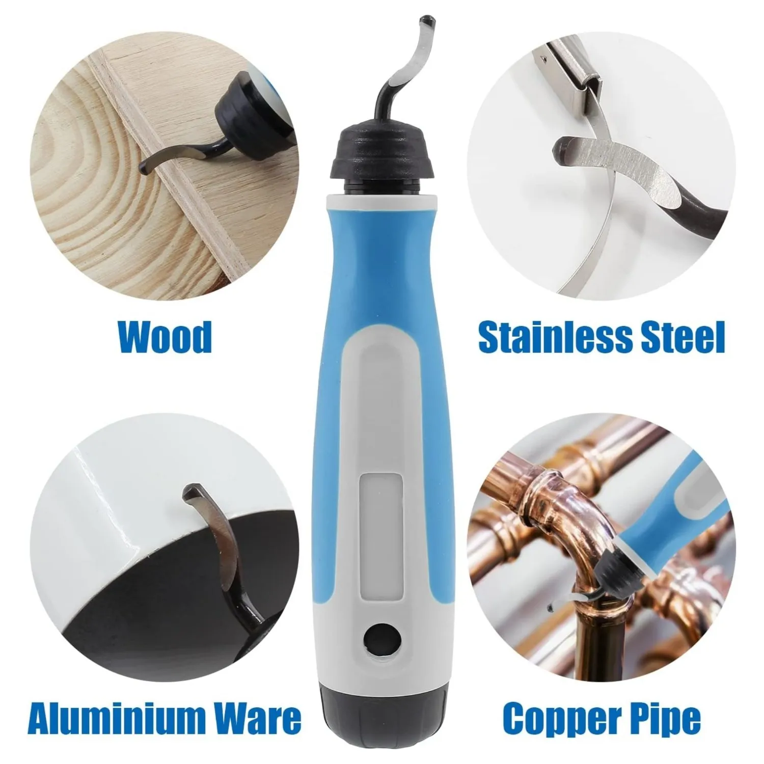Hand-Entgratungswerkzeug-Set mit 4 360-Grad-Drehkopf-Hochwertige Schwenkklingen NB1000 RB1000 NG1000 EO1000 RB3000 Ergonomisches H – Detail 2