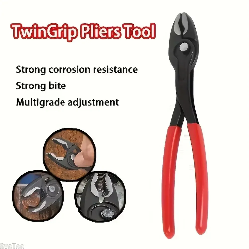 8-Inch Snap-Ring Pliers Stainless Steel Multi-Function Quick Adjust Home Repair Pliers Large Opening Pipe & Wire Hand Tool 3