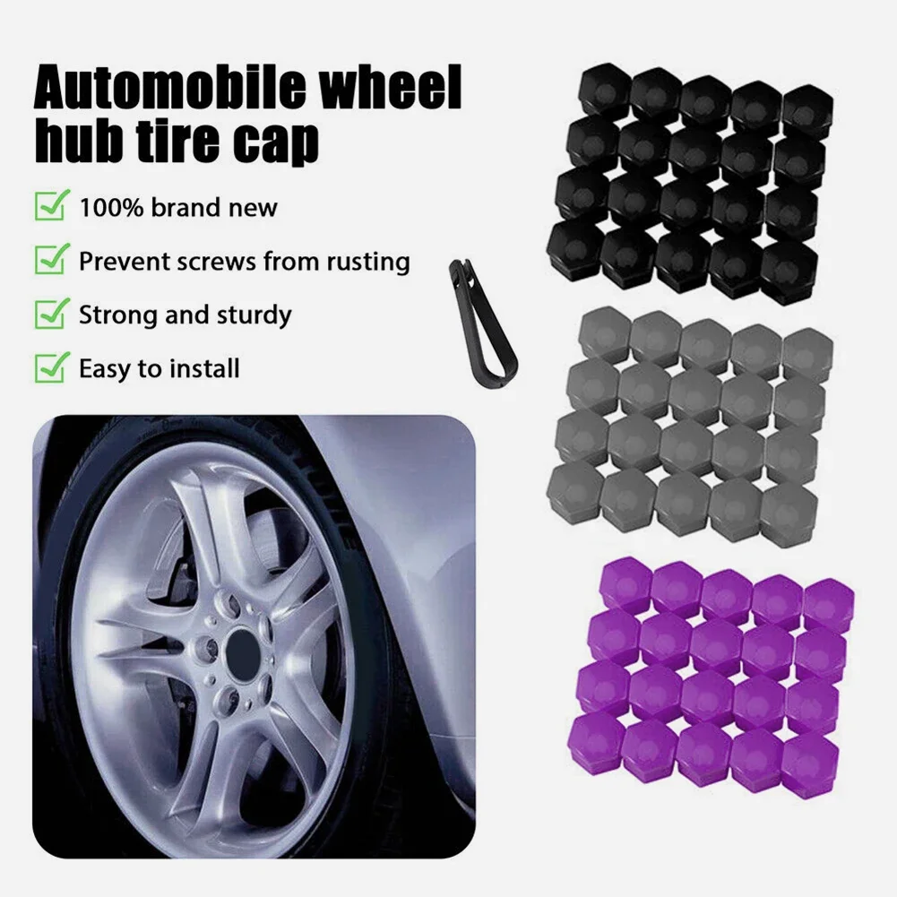 

20 Pcs 17mm - 20x Wheel Lug Nut Covers Wheel Center Nut Covers Lug Bolts Gray Covers With Removal Tools Wheel Bolts Screw Covers
