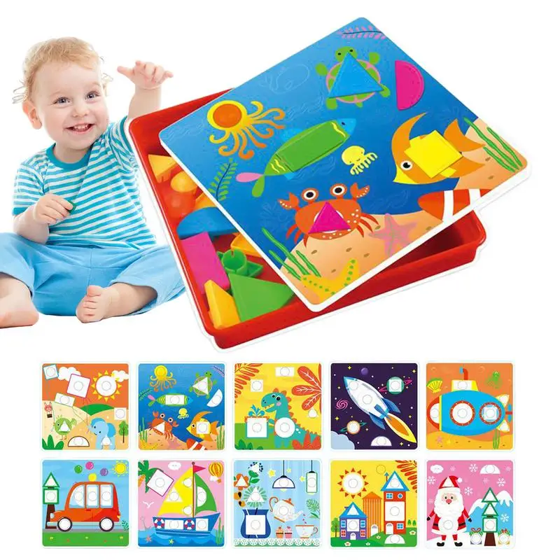 

Игрушки Mosai, пегборд, цветная Сортировка и распознавание формы, игрушка пегборд, развивающие игрушки для развития, подарок для раннего развития, Pla