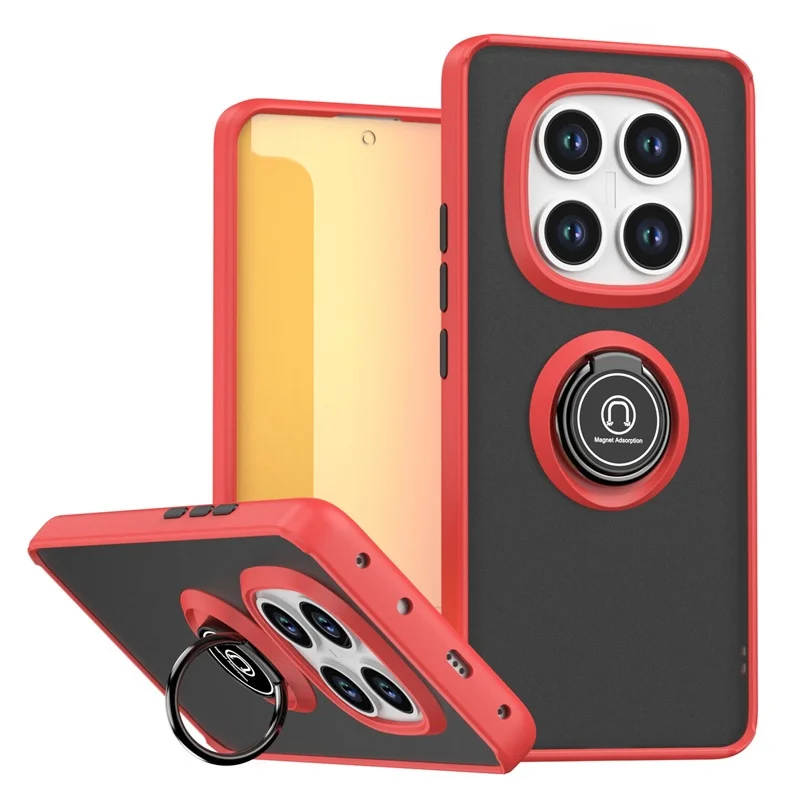Enhanced Shockproof Armor Case with Matte Hard PC Back and Ring Stand Holder