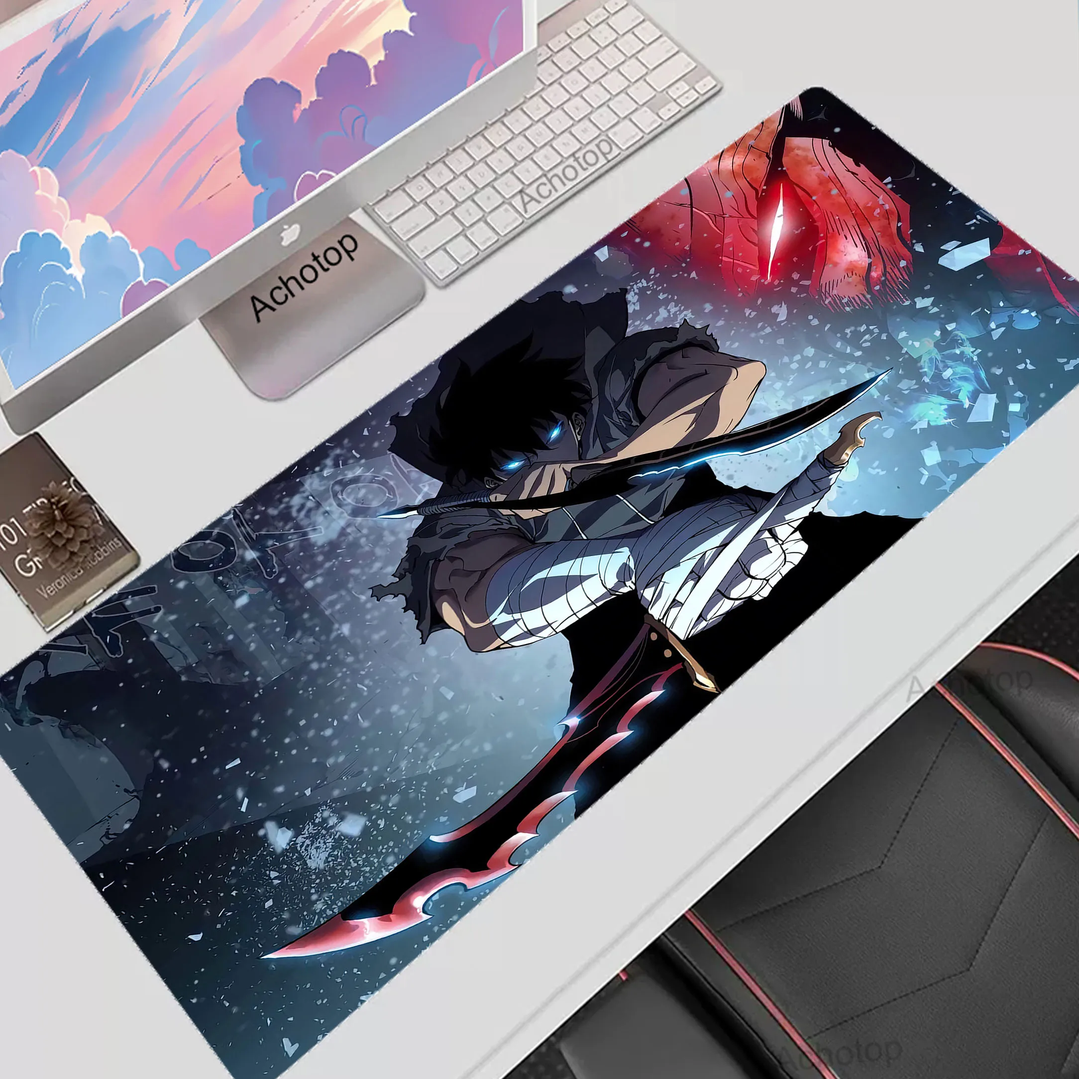 

Solo Leveling Gaming Mousepad Computer Mouse Pad Gamer Table Extended Mouse Mat XXL Desktop Mousemat Locking Edge Deskmat 50x100