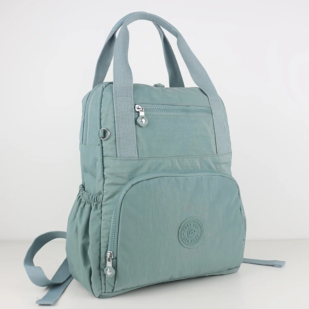 Women's Nylon Travel and School Backpack with Large Capacity and Multiple Pockets