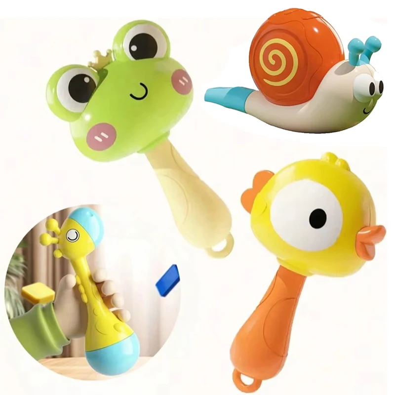 Baby Rattles Toys 0 to 1 Giraffe Baby Rattle Sensory Rattle For Baby Changes Newborn Musical Toy Rattle Sand Hammer Baby Toys - 2
