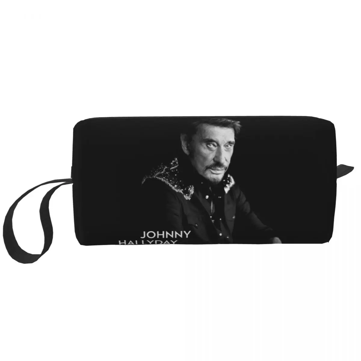 

Johnny Hallyday Makeup Bag Pouch Zipper Fashionable Cosmetic Bag Travel Toiletry Small Makeup Pouch Storage Bag Men Women