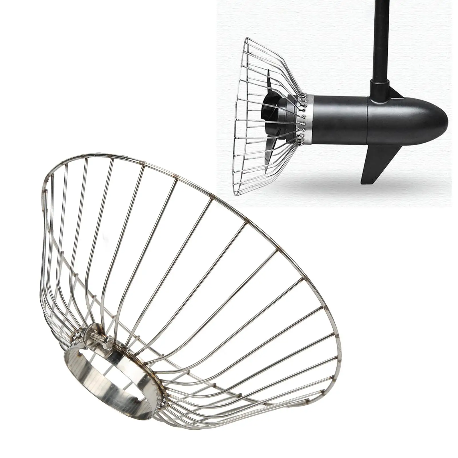 Outboard Propeller Net Cover Anticollision Antiwind for marine Propeller Protector Stainless Steel for 12v DC Towing Motor