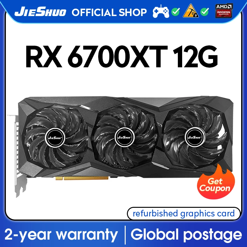 JIESHUO AMD RX 6800XT 16GB Three-fan Video Graphics Card Desktop Game  Office KAS RVN CFX ETC Better Than RTX 3080 TI Gaming GPU - AliExpress