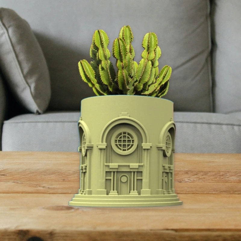 Building Storage Jars Mold Concrete Casting Silicone Mold DIY Crafts Ornament Tool for DIY Flower Pot, Holder