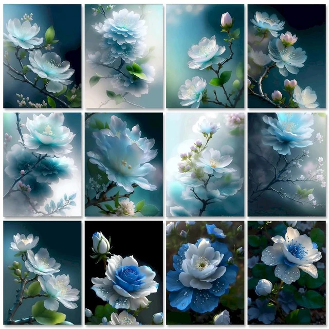 Paintings Number Paint Flowers  Painting Number Adults Flowers - Paint  Numbers - Aliexpress