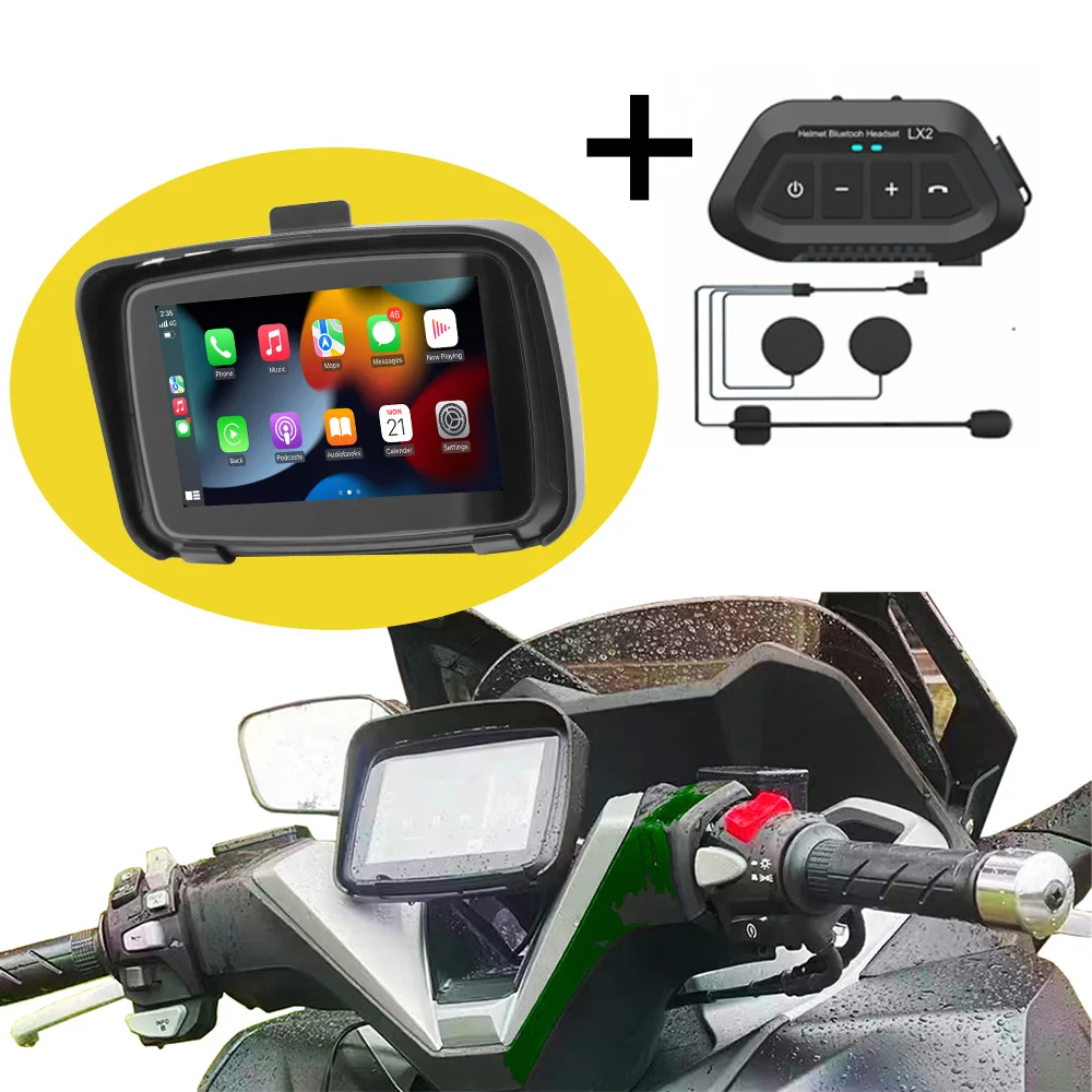 

Waterproof Motorcycle Apple Carplay 5Inch Portable Gps Navigator for Motorbike Navigation Android Auto IPX7 Motorcycle Screen