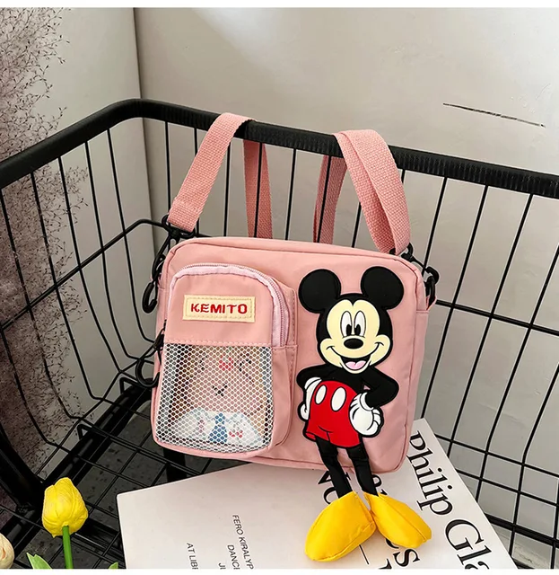 2022 New Disney Shoulder Bags Cartoons Mickey Mouse Nylon Bag Women Messenger Bag Cute Anime Fashion Handbag Gifts for A Girls as6