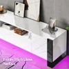 70 inch TV Stands with LED Lights, Modern TV Console High Gloss Entertainment Center with 2 Cabinet Storage Drawer 3