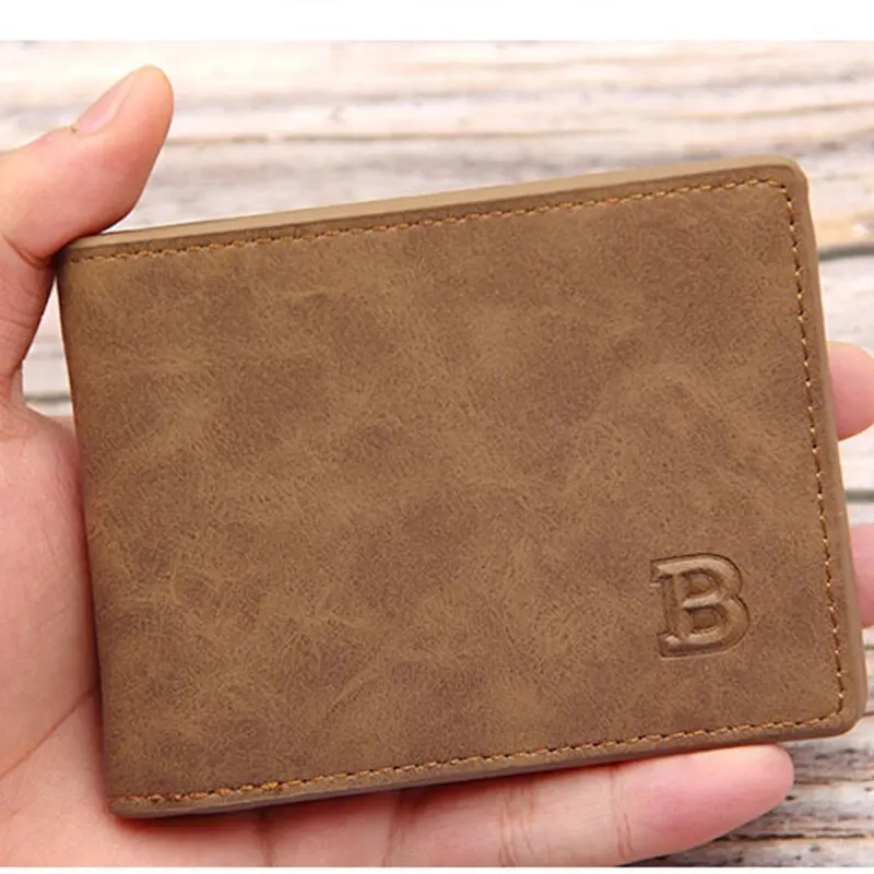 Short Wallet Men Matte Retro Multifunctional Simple Large Capacity Multi Card Slot